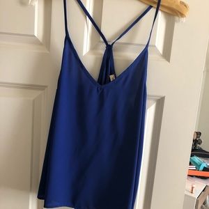blue spaghetti strap top